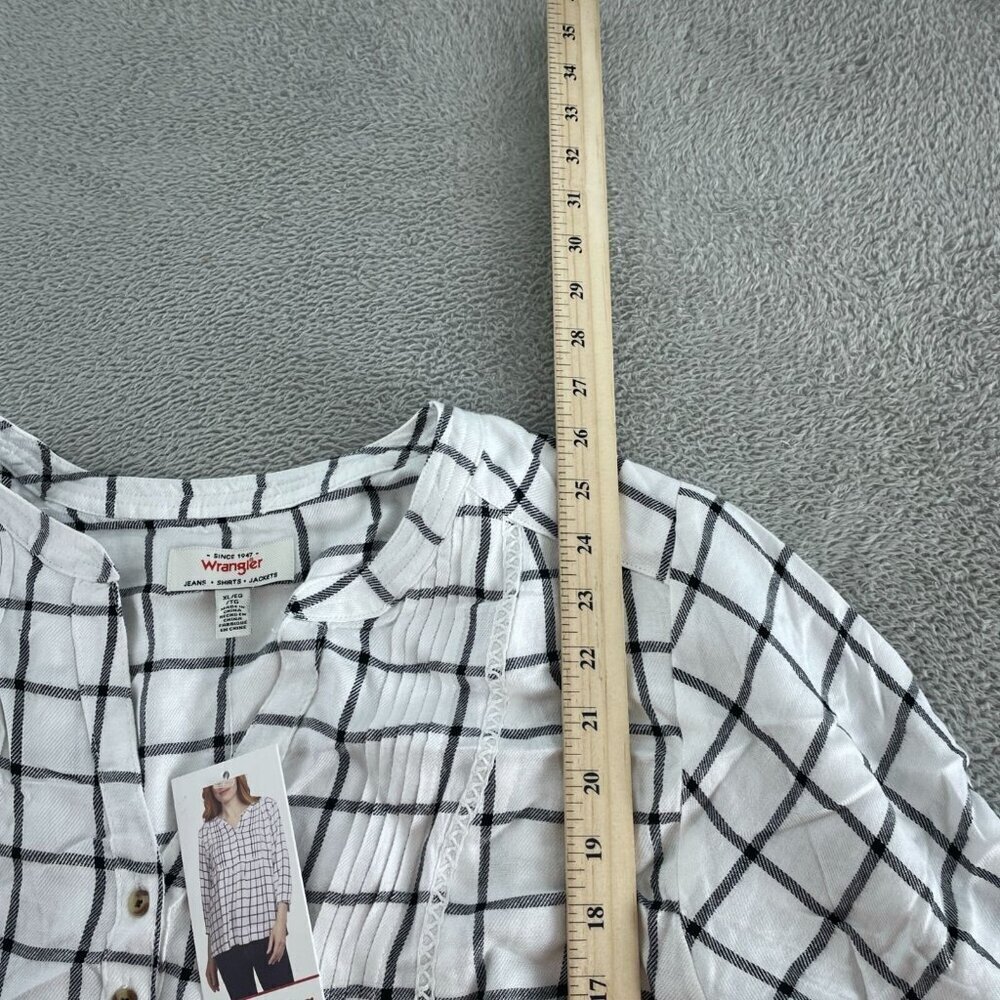 Womens Wrangler Checkered Long Sleeve Tunic Top XL V-Neck NWT 4343 - Picture 6 of 9